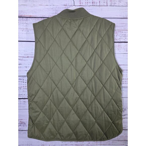 Ocean + Coast Quilted Vest XL Green Zip Front Camo Lined Lightweight NWT - Picture 2 of 5